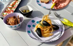 Servizio Di Piatti In Melamina Berger Dots 16 Pezzi Blu -Forniture Cucina Negozio 260273 1859640