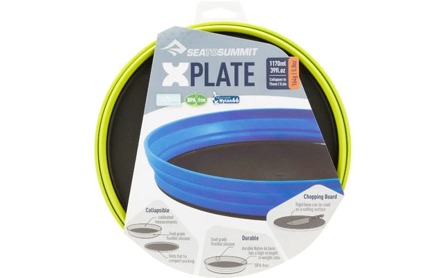 Sea To Summit X-Plate Piatto Fondo Pieghevole 1.170 Ml Grigio Chiaro 2 Sea To Summit X-Plate Piatto Fondo Pieghevole 1.170 Ml Grigio Chiaro - immagine 2
