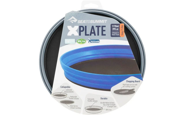 Sea To Summit X-Plate Piatto Fondo Pieghevole 1.170 Ml Blu Pacifico 4 Sea To Summit X-Plate Piatto Fondo Pieghevole 1.170 Ml Blu Pacifico - immagine 4