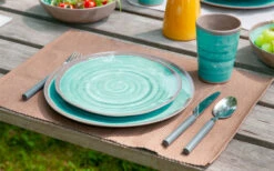 Bo-Camp Melamine Mug Set 4 Pezzi Blu Scuro/marrone