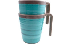 Bo-Camp Melamina Mug Set 4 Pezzi Blu / Marrone
