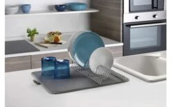 Metaltex Dry-Tex 2-in-1 Drainer Con Tappetino In Microfibra Argento -Forniture Cucina Negozio 497453 3367490 1