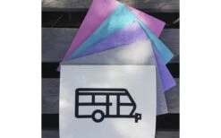 Pufz Swedish Tea Towel Caravan Retro Grey