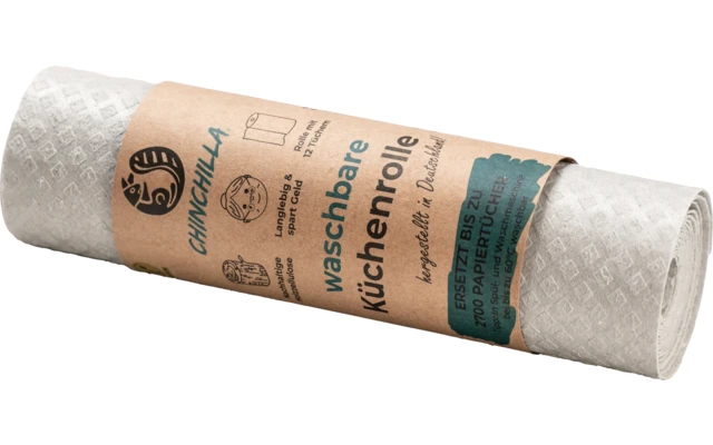 Cincillà Rotolo Da Cucina Lavabile Legno Cellulosa E Cotone Grigio 2 Cincillà Rotolo Da Cucina Lavabile Legno Cellulosa E Cotone Grigio - immagine 2