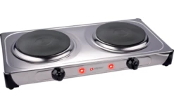 Piastra Elettrica Alpina Con 2 Bruciatori 230 V Argento/nero