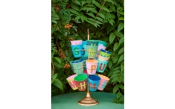 Tazza In Melamina Rice Medium 9 Cm Blu Con Lettere I